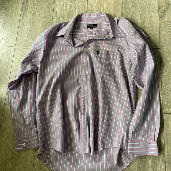 Ralph Lauren Pink and Blue Striped Button Down Shirt - Picture 1 of 3